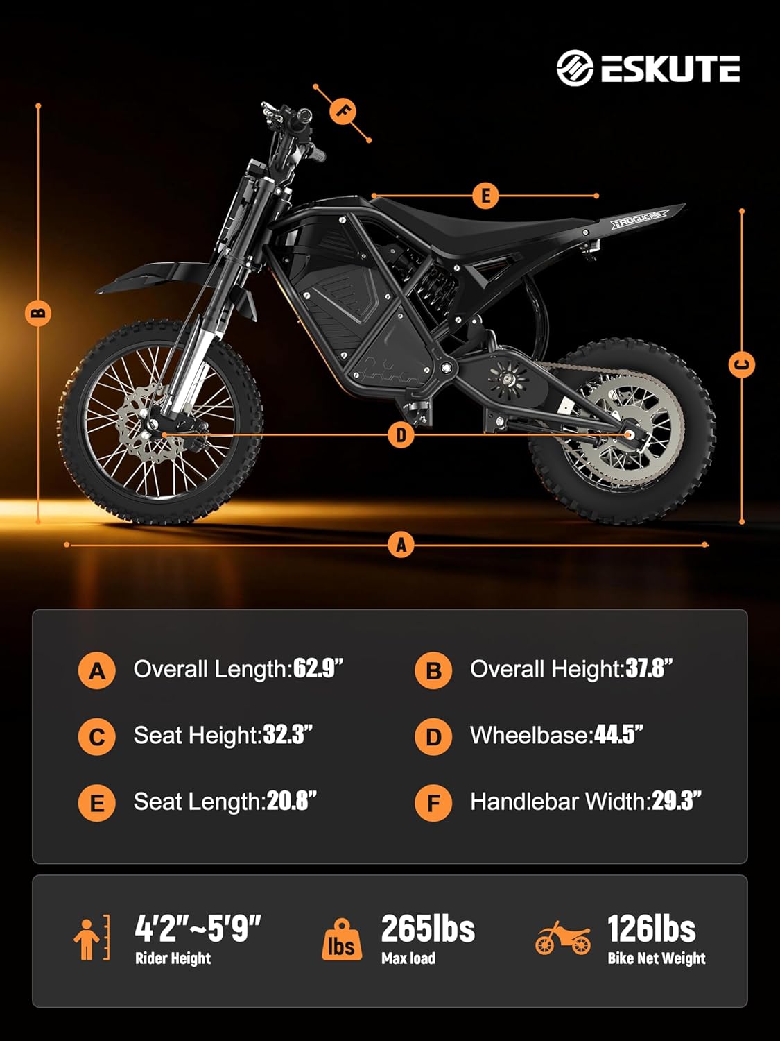 3500W Peak Electric Dirt Bike for Teens & Adults, 38 MPH E-Motorcycle with Up to 53 Miles Range, Hydraulic Dual Suspension & High-Performance Mid-Drive System