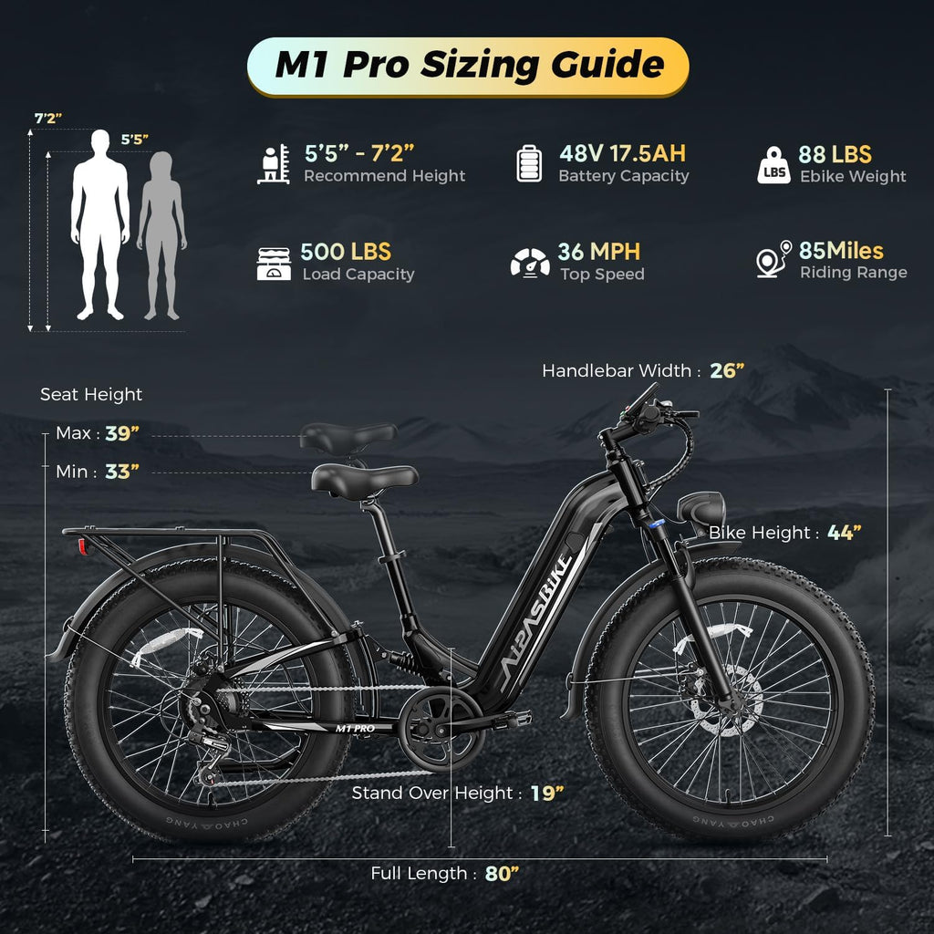 Electric Fat Tire Mountain Bike Combo for Adults – All-Terrain E-Bikes with High-Power Motor, Long Range & 7-Speed Gear System