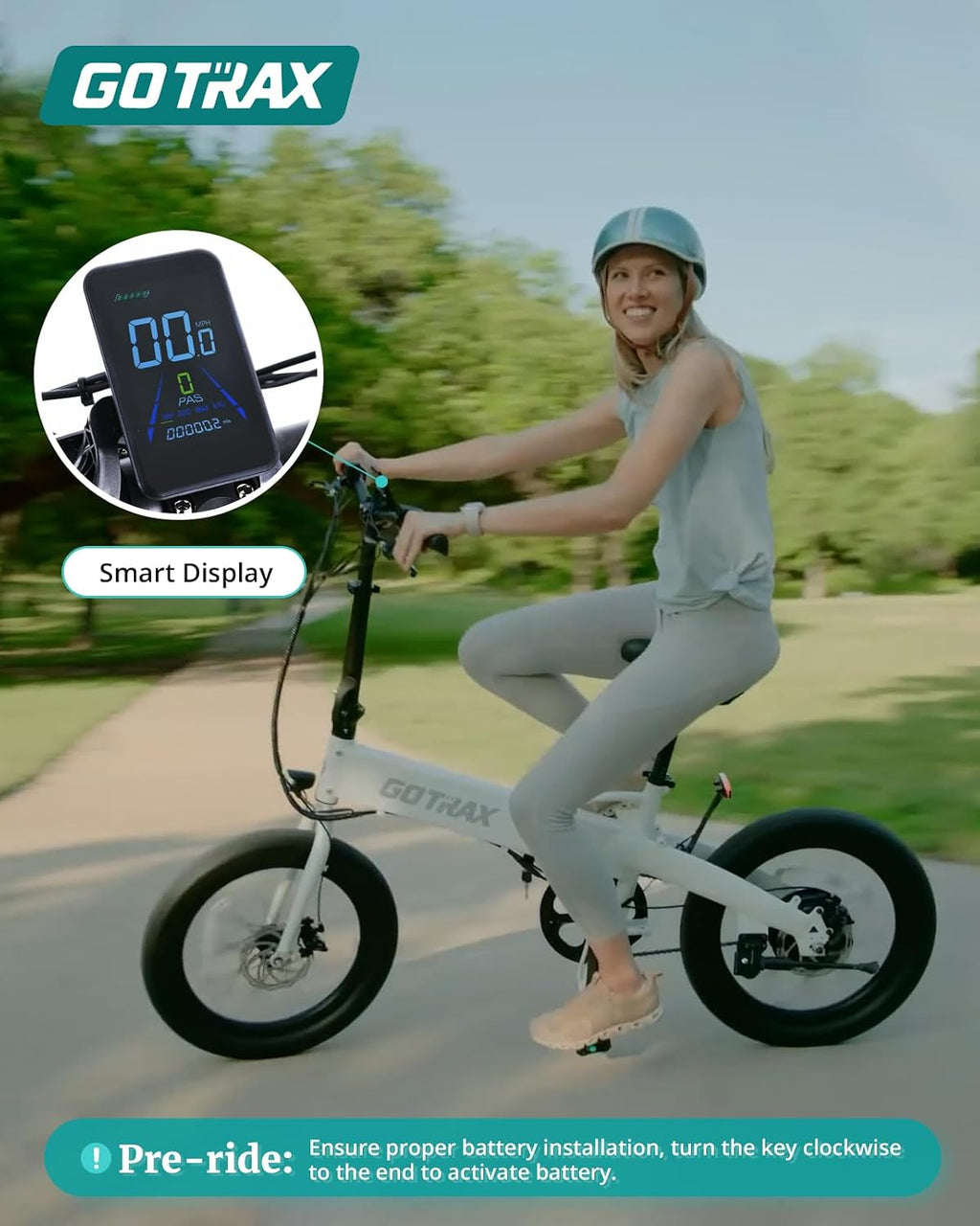 20" Folding Electric Bike for Adults, Peak 500W Motor, Up to 20 MPH, Long-Range Commuter E-Bike with LCD Display & 5 Pedal Assist Levels
