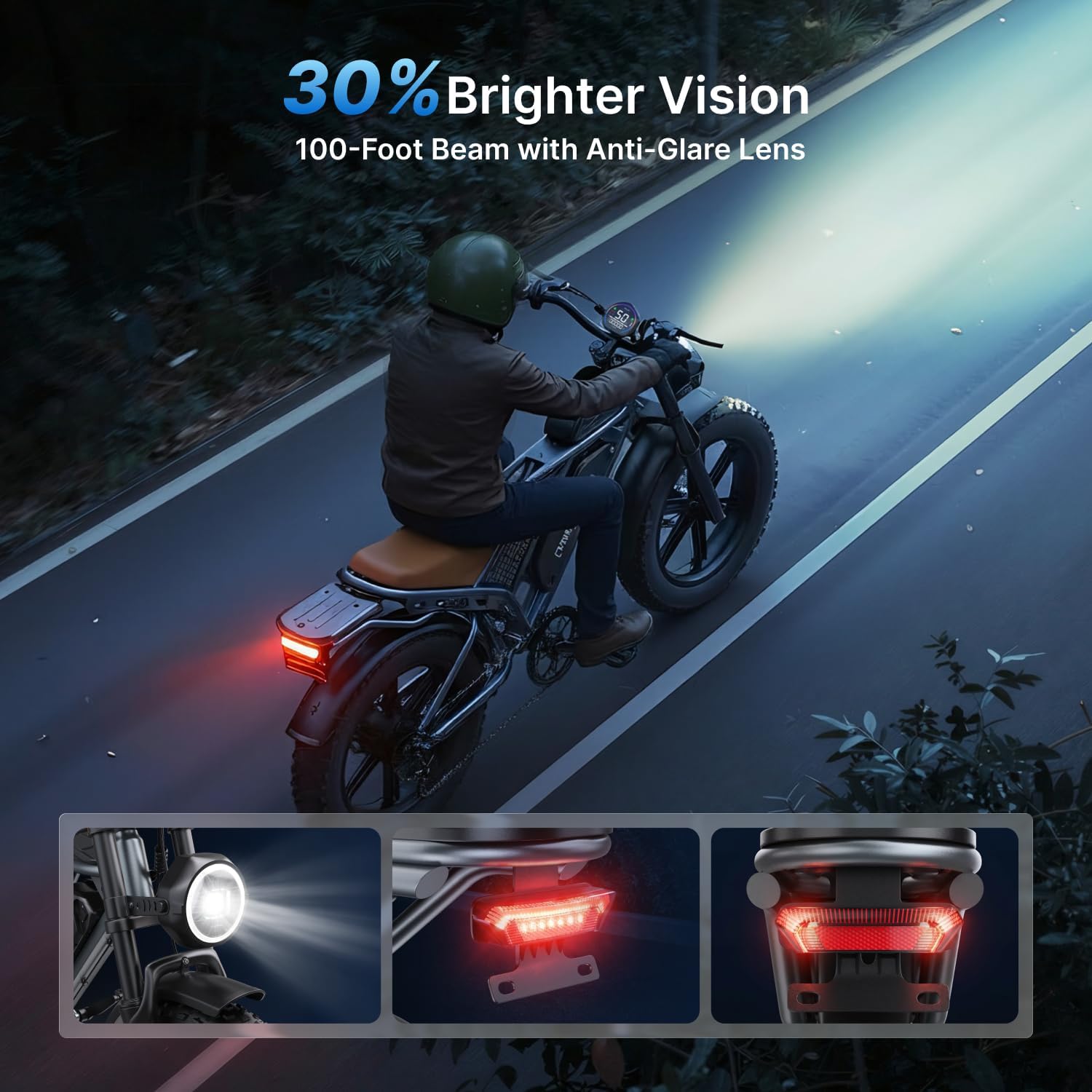 20" Fat Tire Electric Bike for Adults, 2000W Peak Motor, Up to 28 MPH, 70–160 Mile Range, Dual Suspension All-Terrain Electric Bike