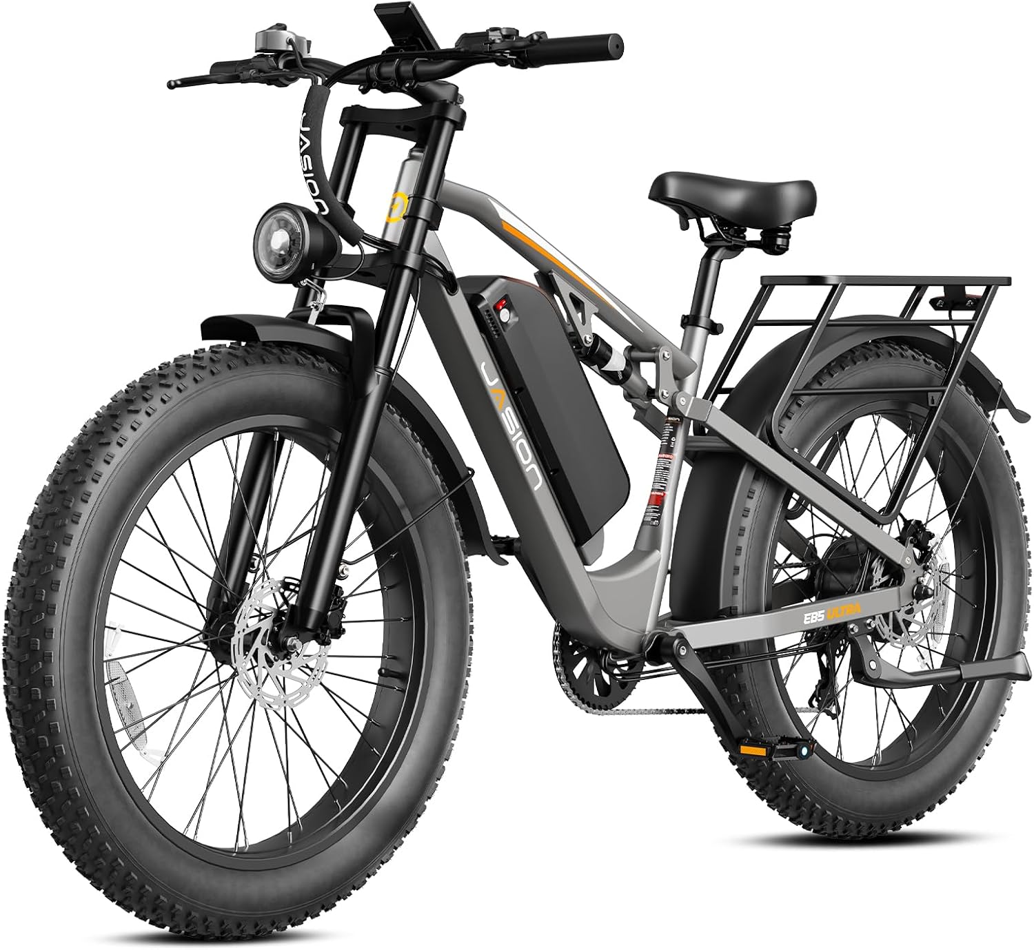 2500W Peak Electric Bike for Adults, 26" Fat Tire E-Bike with Dual Suspension, Hydraulic Disc Brakes, High-Capacity Power System & All-Terrain Off-Road Design