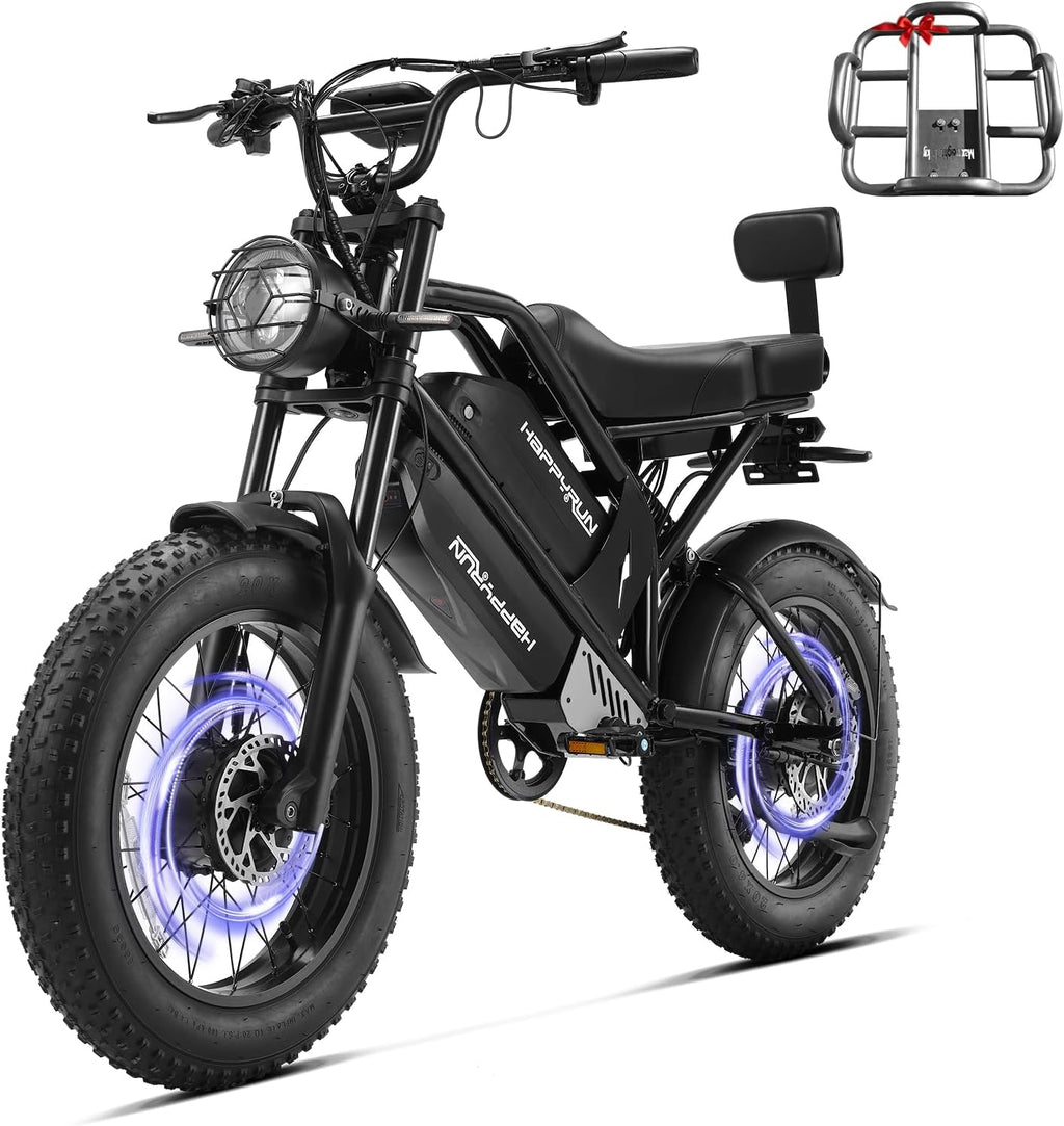 20" Fat Tire Electric Bike for Adults with 5000W Peak Dual Motor, Dual Power System, Hydraulic Disc Brakes, Up to 36 MPH & 85+ Miles Range