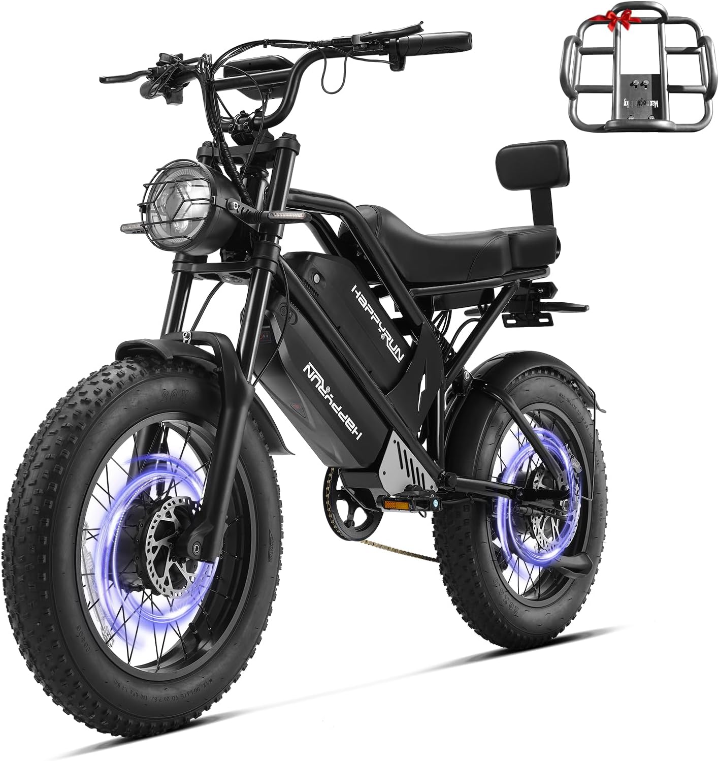 20" Fat Tire Electric Bike for Adults with 5000W Peak Dual Motor, Dual Power System, Hydraulic Disc Brakes, Up to 36 MPH & 85+ Miles Range