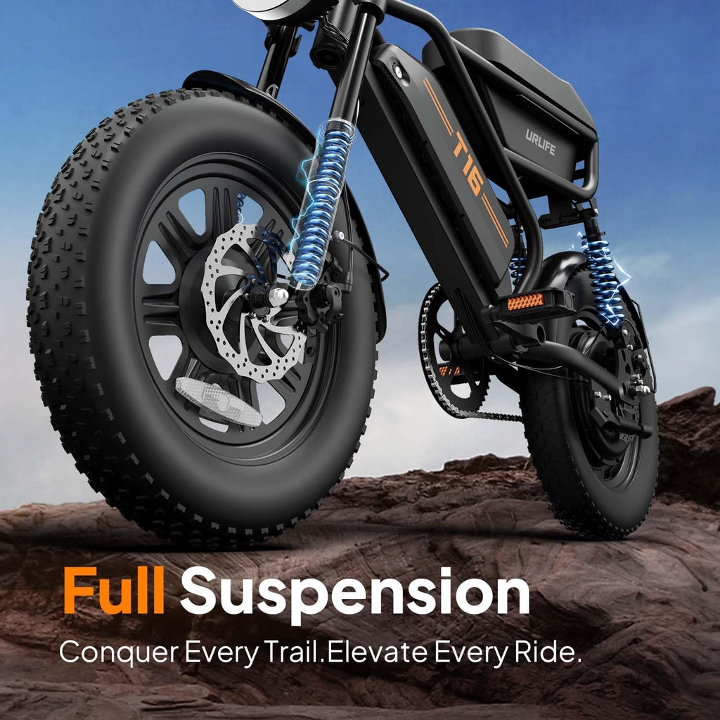 Electric Dirt Bike for Adults & Teens, 16" Fat Tire All-Terrain E-Bike with Storage Box, Removable Power Pack, UL 2849 Certified
