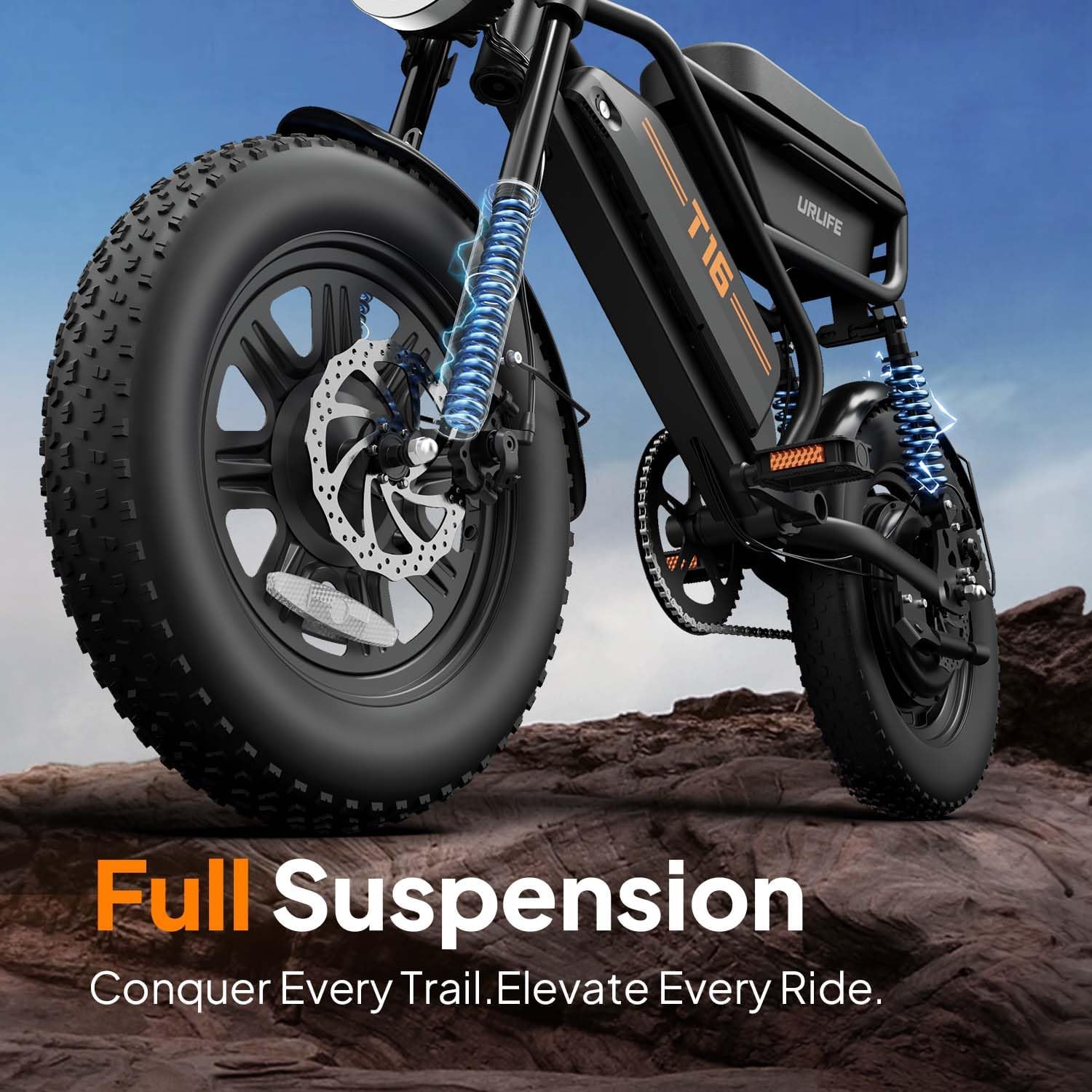 Electric Dirt Bike for Adults & Teens, 16" Fat Tire All-Terrain E-Bike with Storage Box, Removable Power Pack, UL 2849 Certified