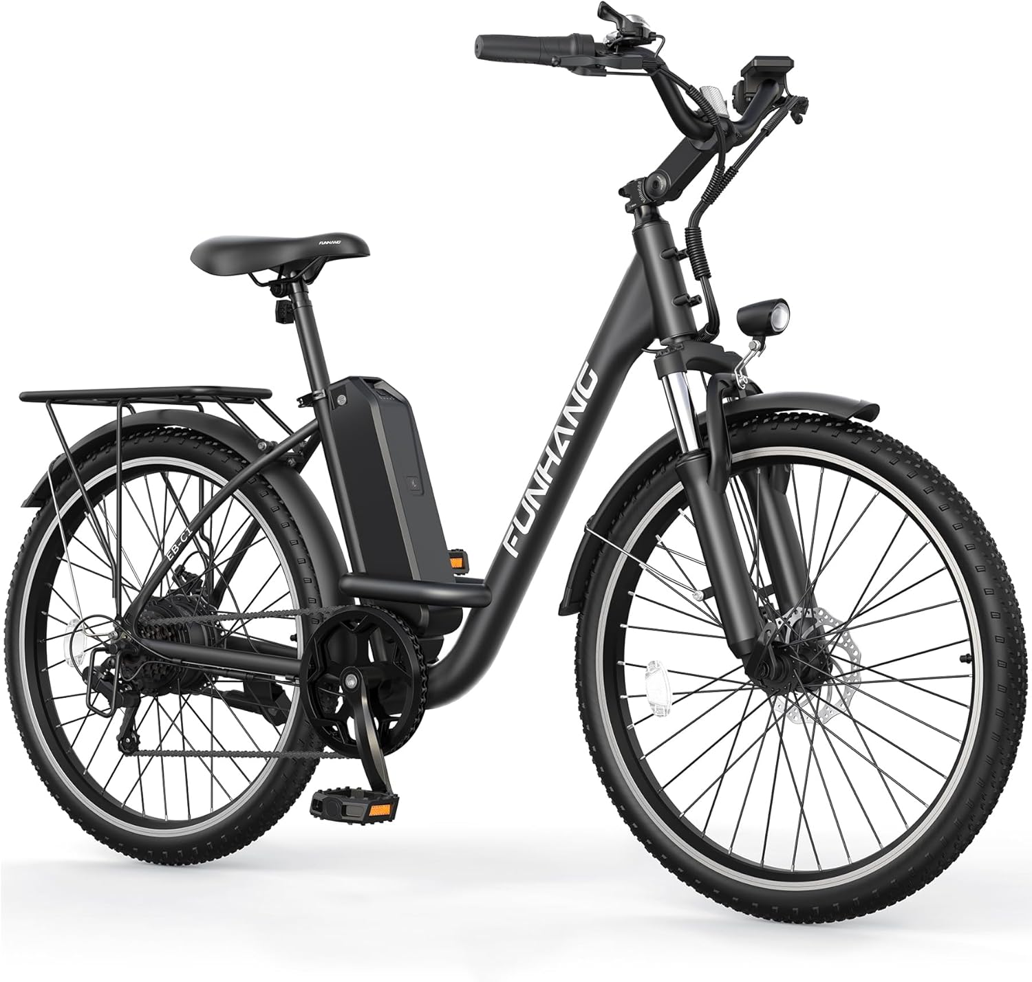 1000W Peak Electric City Cruiser Bike for Adults, 26" E-Bike with Up to 20 MPH Speed, 50 Miles Range, 7-Speed Gear System, Adjustable Stem & UL 2849 Certified