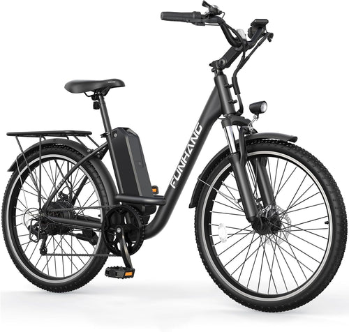 1000W Peak Electric City Cruiser Bike for Adults, 26" E-Bike with Up to 20 MPH Speed, 50 Miles Range, 7-Speed Gear System, Adjustable Stem & UL 2849 Certified