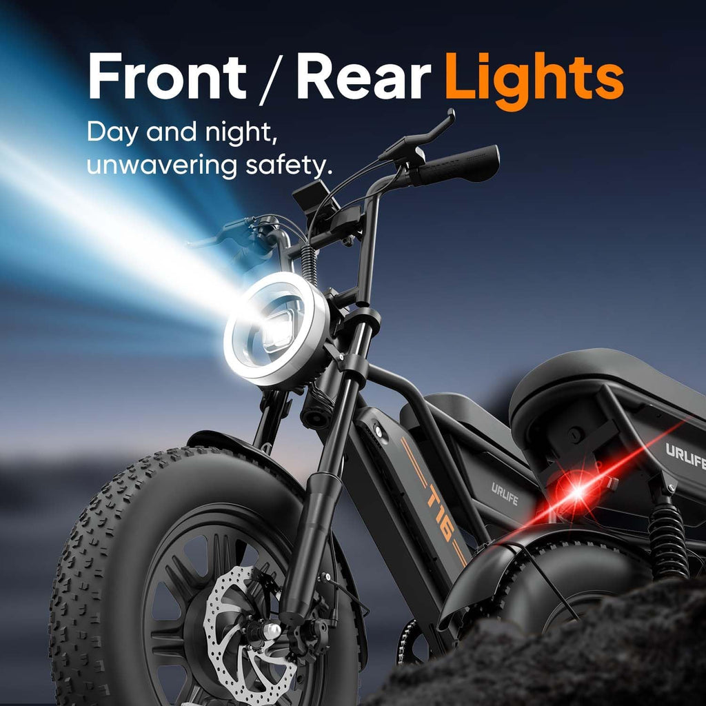 Electric Dirt Bike for Adults & Teens, 16" Fat Tire All-Terrain E-Bike with Storage Box, Removable Power Pack, UL 2849 Certified