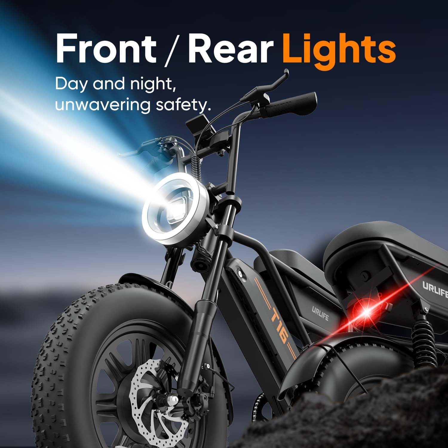 Electric Dirt Bike for Adults & Teens, 16" Fat Tire All-Terrain E-Bike with Storage Box, Removable Power Pack, UL 2849 Certified