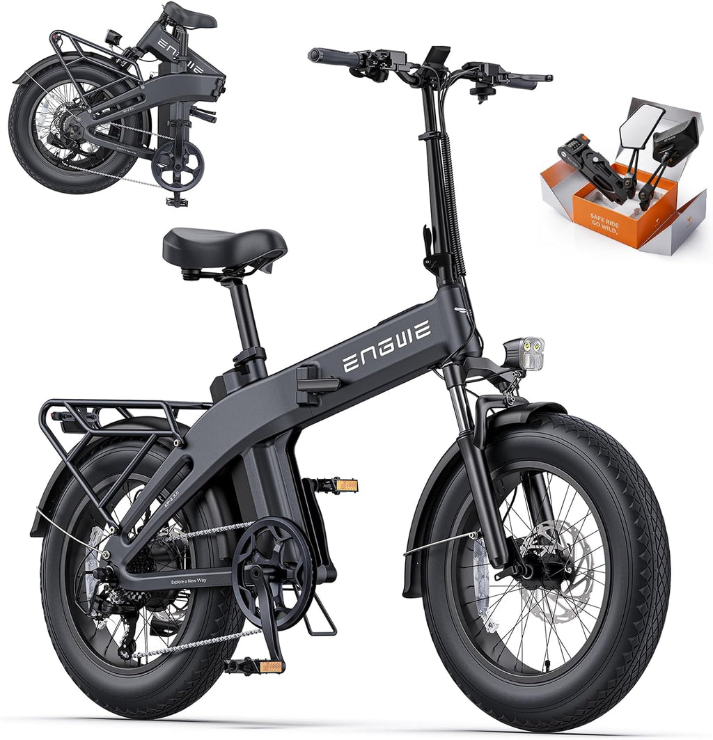 Folding Electric Bike for Adults with 1500W Peak Motor, App Connectivity, 20" Fat Tires, Hydraulic Brakes, Up to 28 MPH & 65 Miles Range