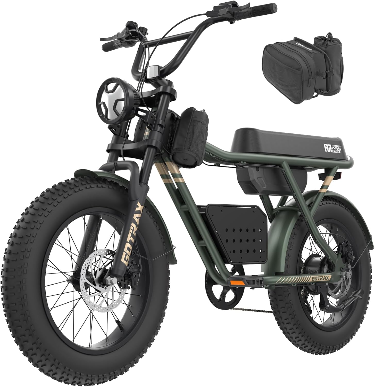 20" Fat Tire Electric Bike for Adults, 750W Motor, Up to 25 MPH, Up to 45 Mile Range, City & All-Terrain Commuter E-Bike with Rear Basket