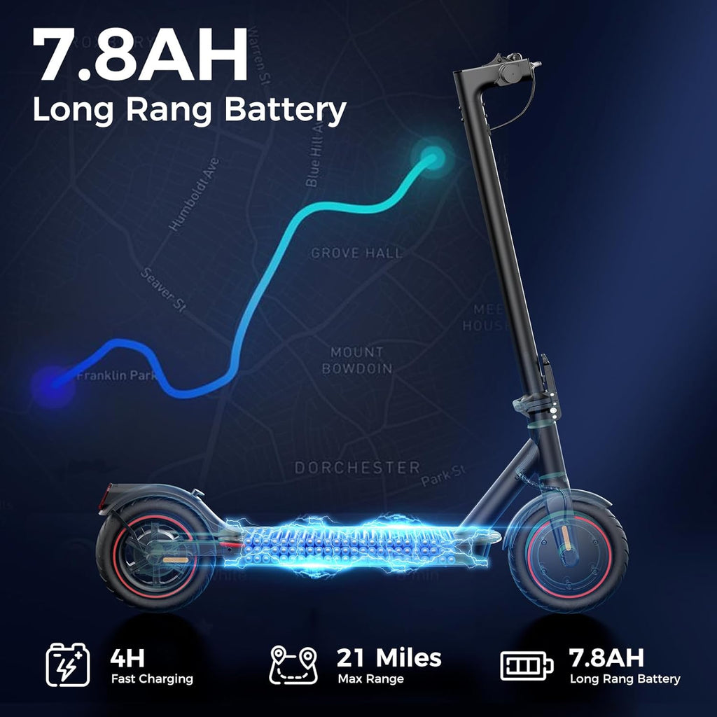 Electric Scooter for Adults & Teens, Peak 1200W Motor, Up to 28 MPH, Foldable E-Scooter with App Control & Long-Range Performance
