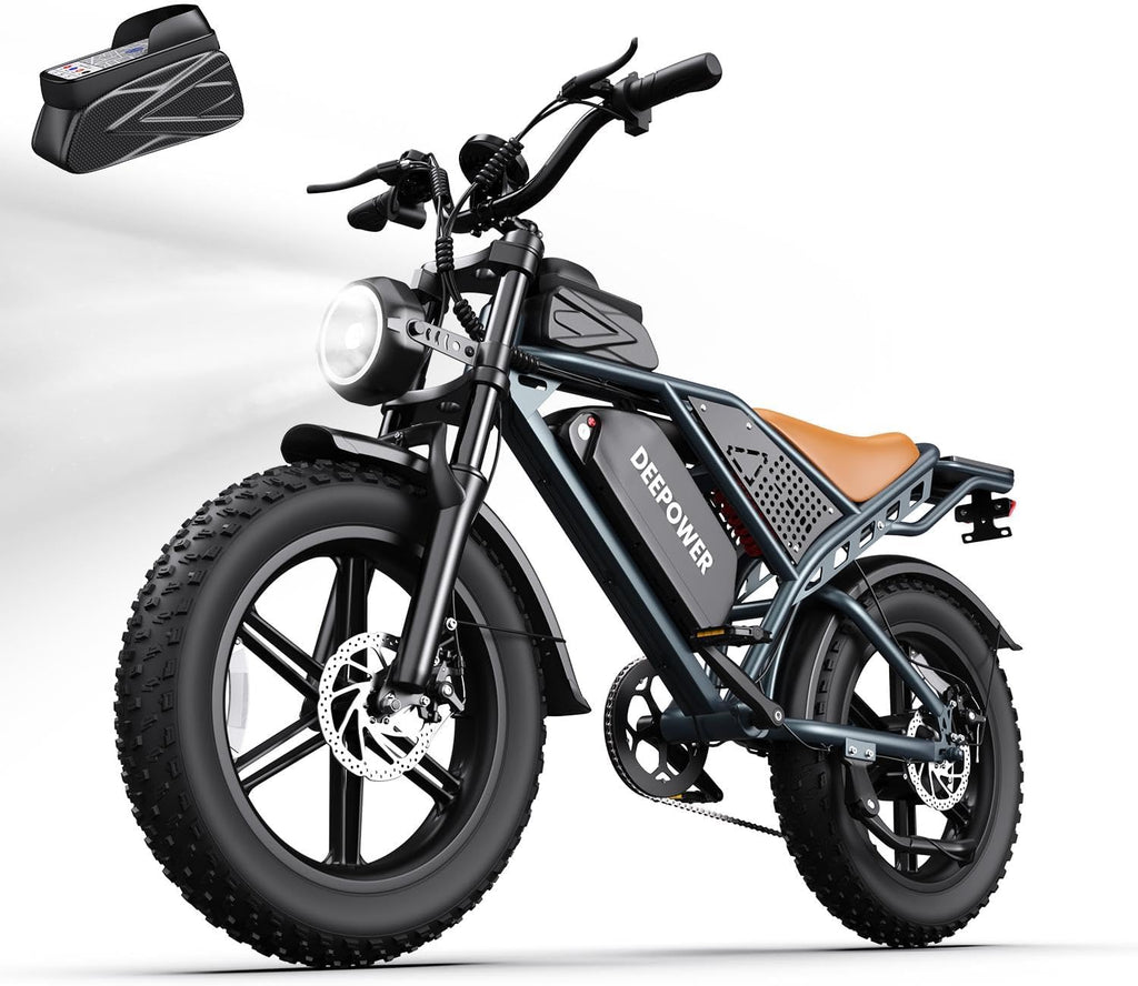 2000W Peak Electric Dirt Bike for Adults, 20" Fat Tire E-Bike with Up to 28 MPH Speed, Dual Suspension & Long-Range Battery Options (70–160 Miles)