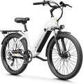 24" Electric Commuter Bike for Adults, 1100W Peak Motor, Up to 85 Mile Range, Adjustable Suspension, All-Terrain City E-Bike