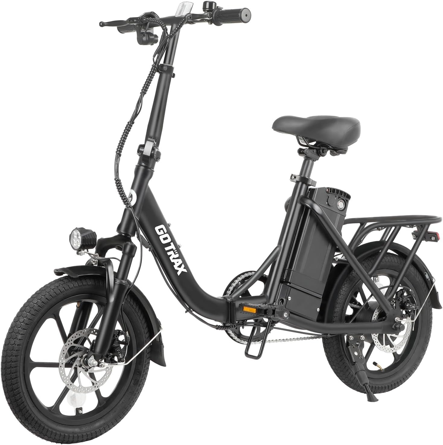 16" Foldable Electric Bike for Adults & Teens, 500W Peak Motor, Up to 15.5 MPH, Up to 28 Mile Range, Adjustable Commuter E-Bike with Front Suspension