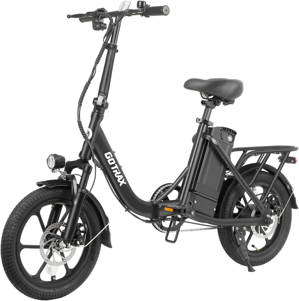 16" Foldable Electric Bike for Adults & Teens, 500W Peak Motor, Up to 15.5 MPH, Up to 28 Mile Range, Adjustable Commuter E-Bike with Front Suspension