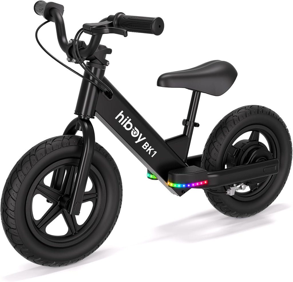 Kids Electric Balance Bike with 12" Tires, Up to 9 MPH, Adjustable Seat, Up to 4.9 Mile Range, Ride-On Bike for Ages 3–5