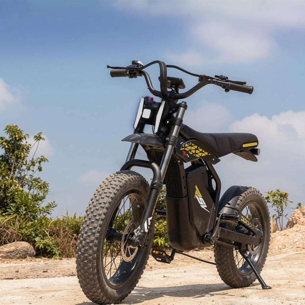 20" Fat Tire Electric Dirt Bike for Adults, 2000W–3000W Peak Motor, Full Suspension, All-Terrain Electric Mountain Bike with Pedals