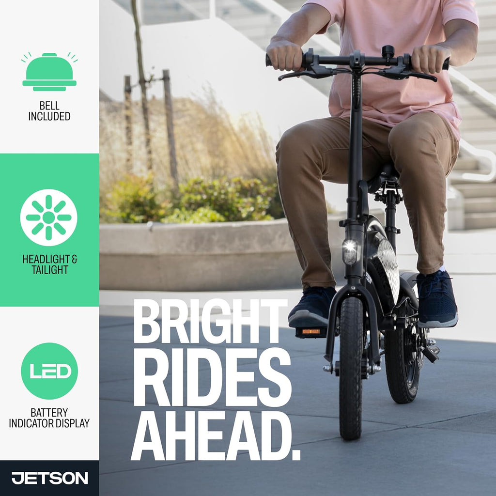 Foldable Mini Electric Bike for Adults & Teens, Up to 15.5 MPH, Compact E-Bike with Carry Handle, Cruise Control & Up to 15 Miles Range