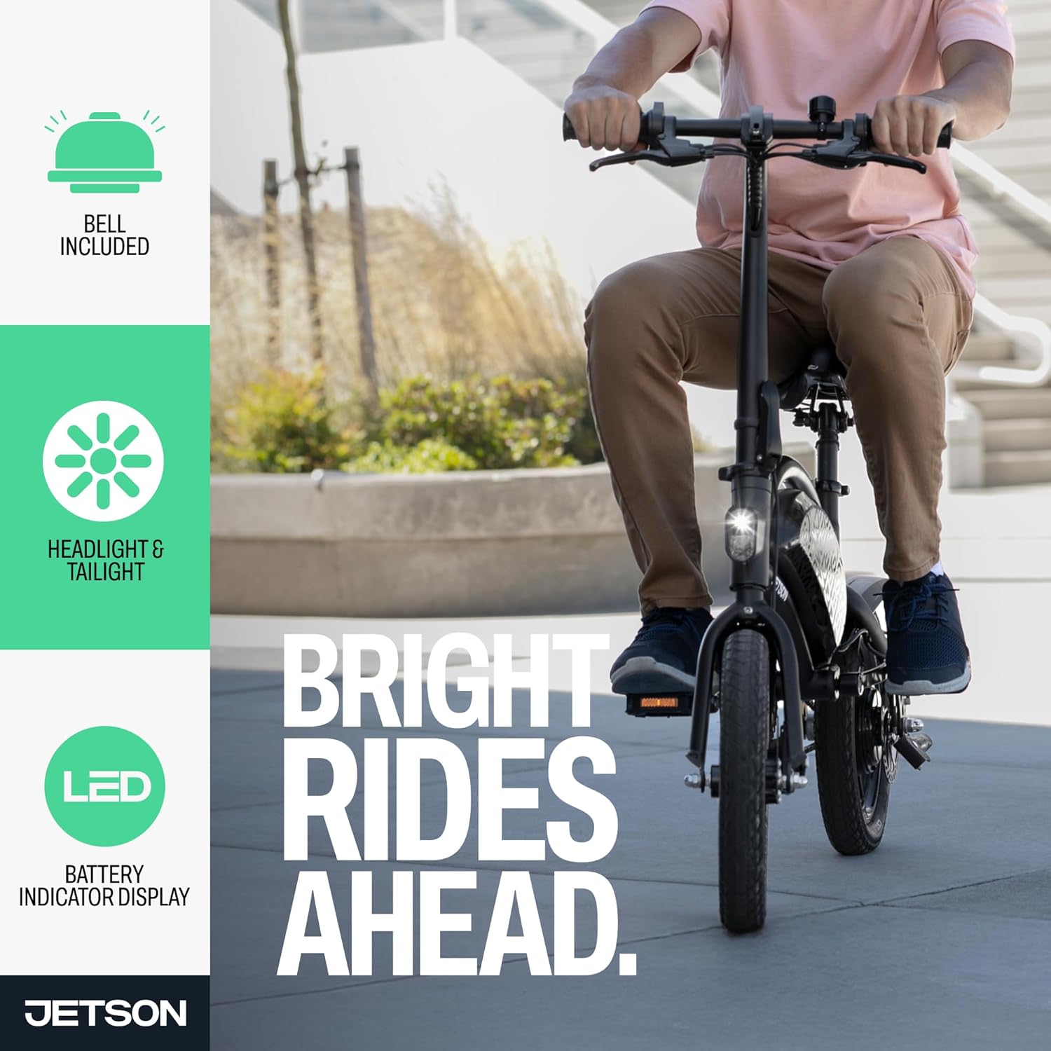 Foldable Mini Electric Bike for Adults & Teens, Up to 15.5 MPH, Compact E-Bike with Carry Handle, Cruise Control & Up to 15 Miles Range