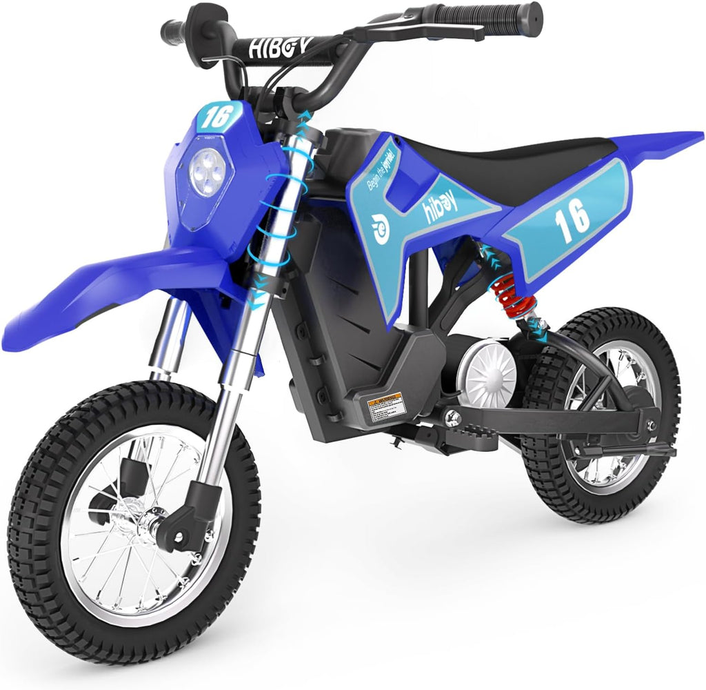 Kids Electric Dirt Bike, 300W Motor, Up to 15.5 MPH, Up to 13.7 Mile Range, 3-Speed Ride-On Motorcycle for Ages 3–10