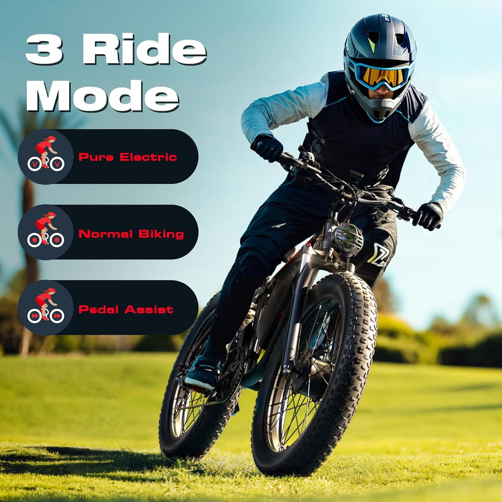 4000W Dual Motor Electric Bike for Adults, 24" Fat Tire E-Bike with Up to 110 Miles Range, Full Suspension, Hydraulic Disc Brakes & All-Terrain Off-Road Performance