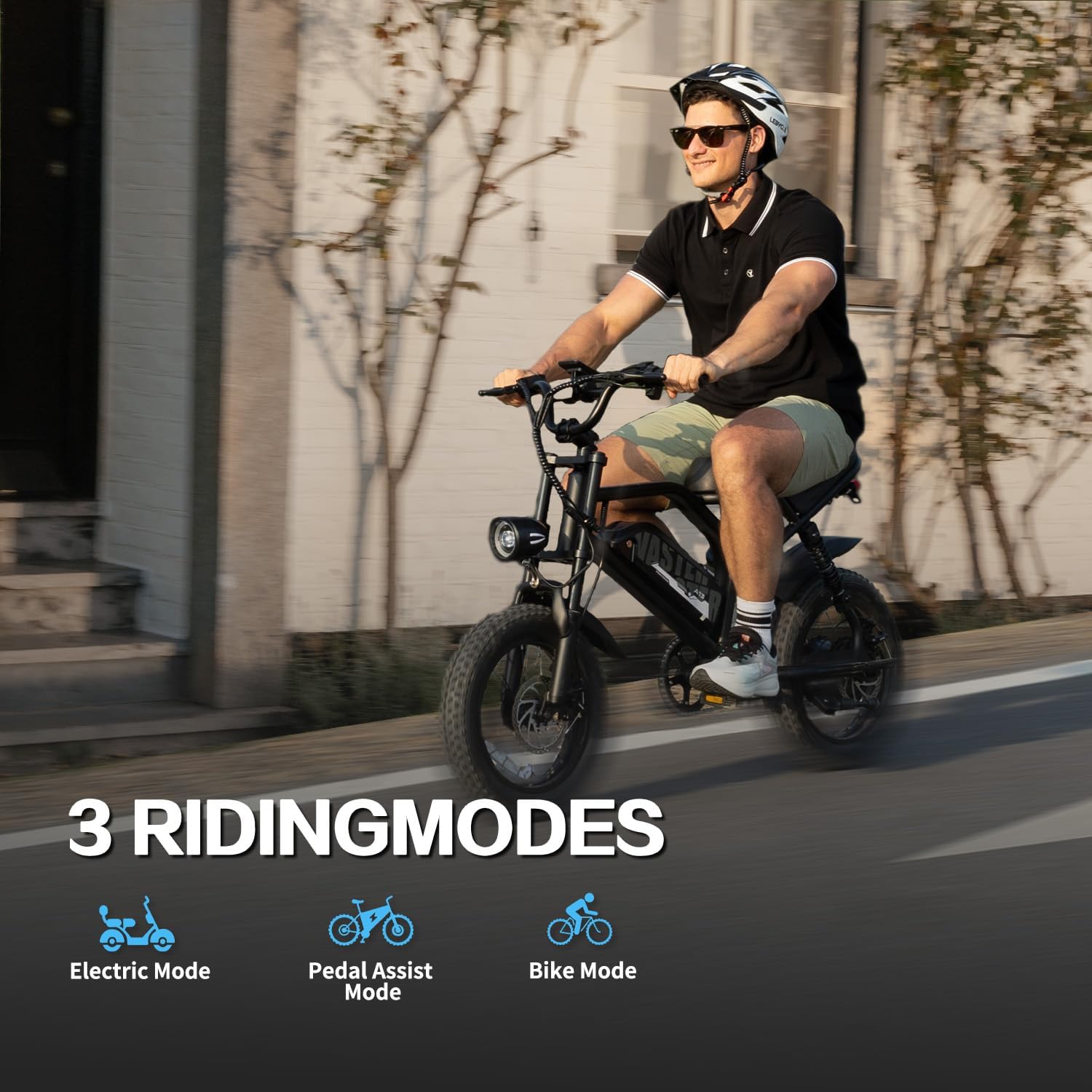 16" Fat Tire Electric Bike for Teens & Adults, 500W E-Bike with Up to 22 MPH Speed, 45 Miles Range, Removable Power Pack, Compact Electric Mountain Bicycle