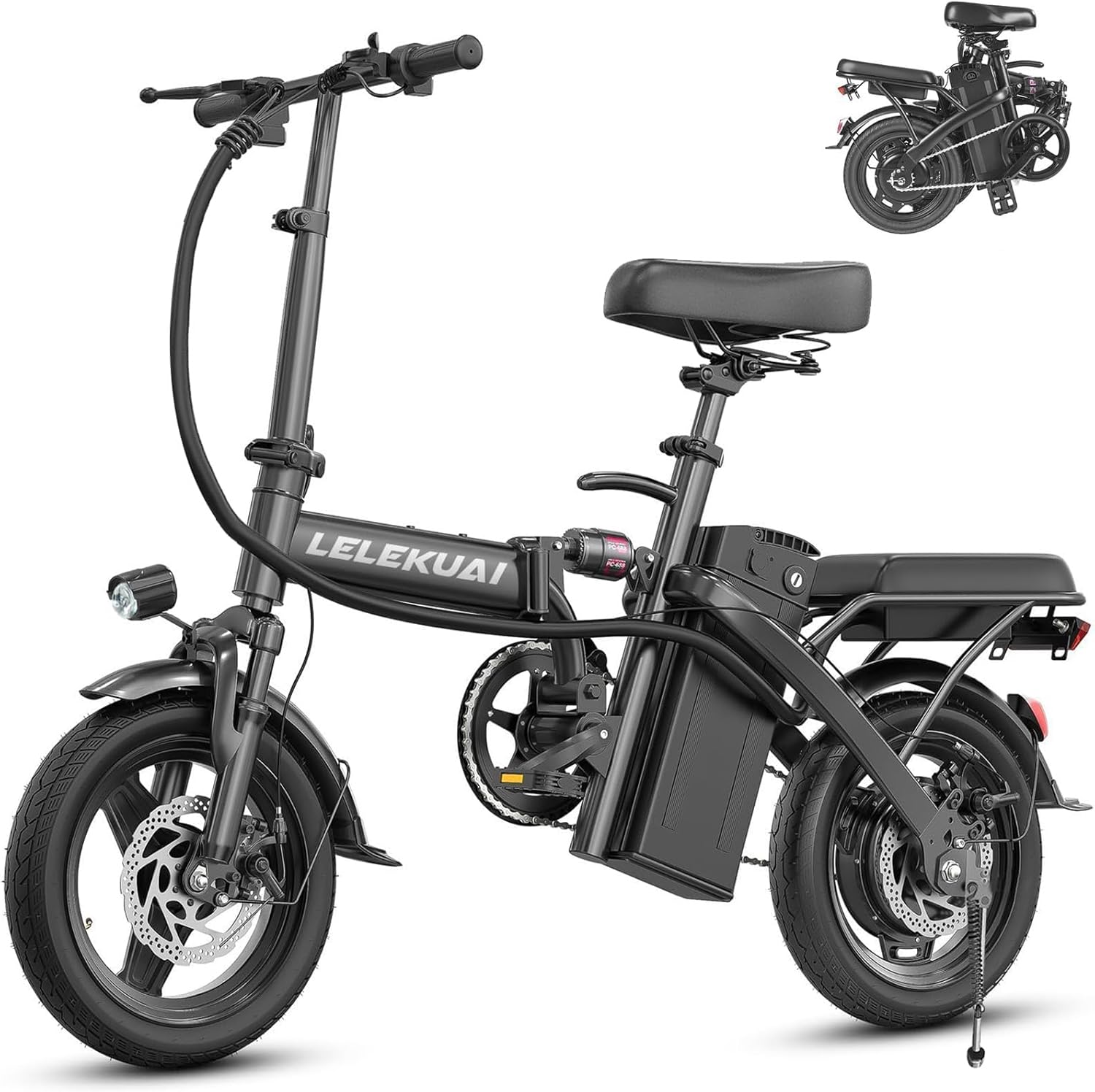 1200W Peak Electric Bike for Adults, Commuter E-Bike with Up to 28 MPH Speed, 32 Miles Range, Removable Waterproof Power Pack, Dual Disc Brakes, UL 2849 Certified