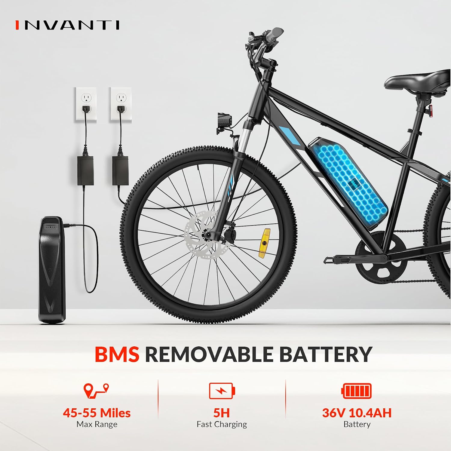 26" Electric Mountain Bike for Adults, 750W Peak Motor, Up to 20 MPH, 7-Speed Commuter E-Bike with Front Suspension & LCD Display