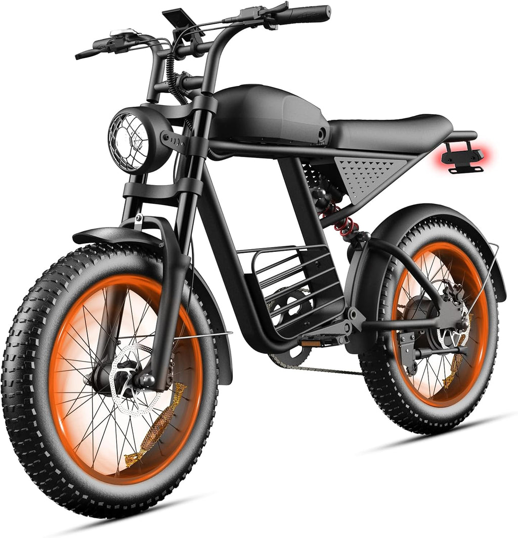20" × 4.0" Fat Tire Electric Bike for Adults, 1500W/3000W Peak Dual Motor, Up to 35 MPH, 50–60 Mile Range, 7-Speed All-Terrain E-Bike