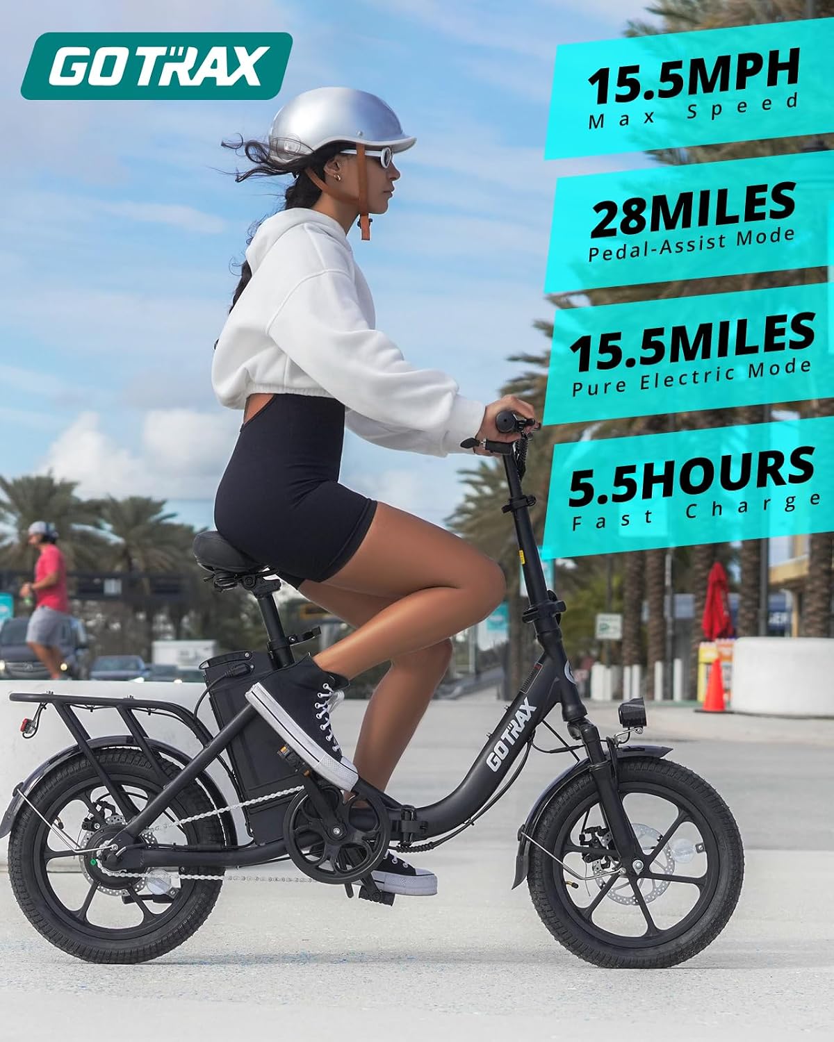 16" Foldable Electric Bike for Adults & Teens, 500W Peak Motor, Up to 15.5 MPH, Up to 28 Mile Range, Adjustable Commuter E-Bike with Front Suspension