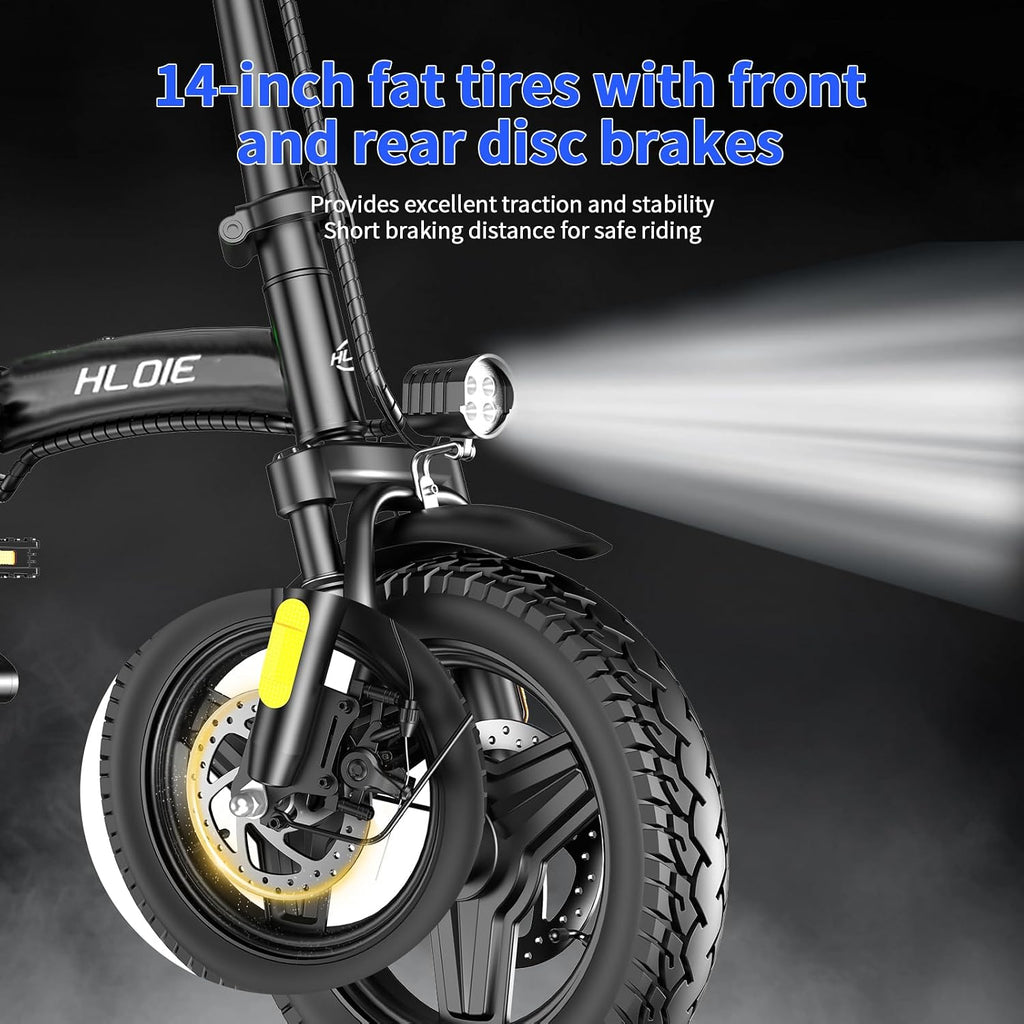 14" Foldable Electric Bike for Adults & Teens, Peak 750W Motor, Up to 23 MPH, Mini Commuter E-Bike with Up to 35 Miles Pedal-Assist Range