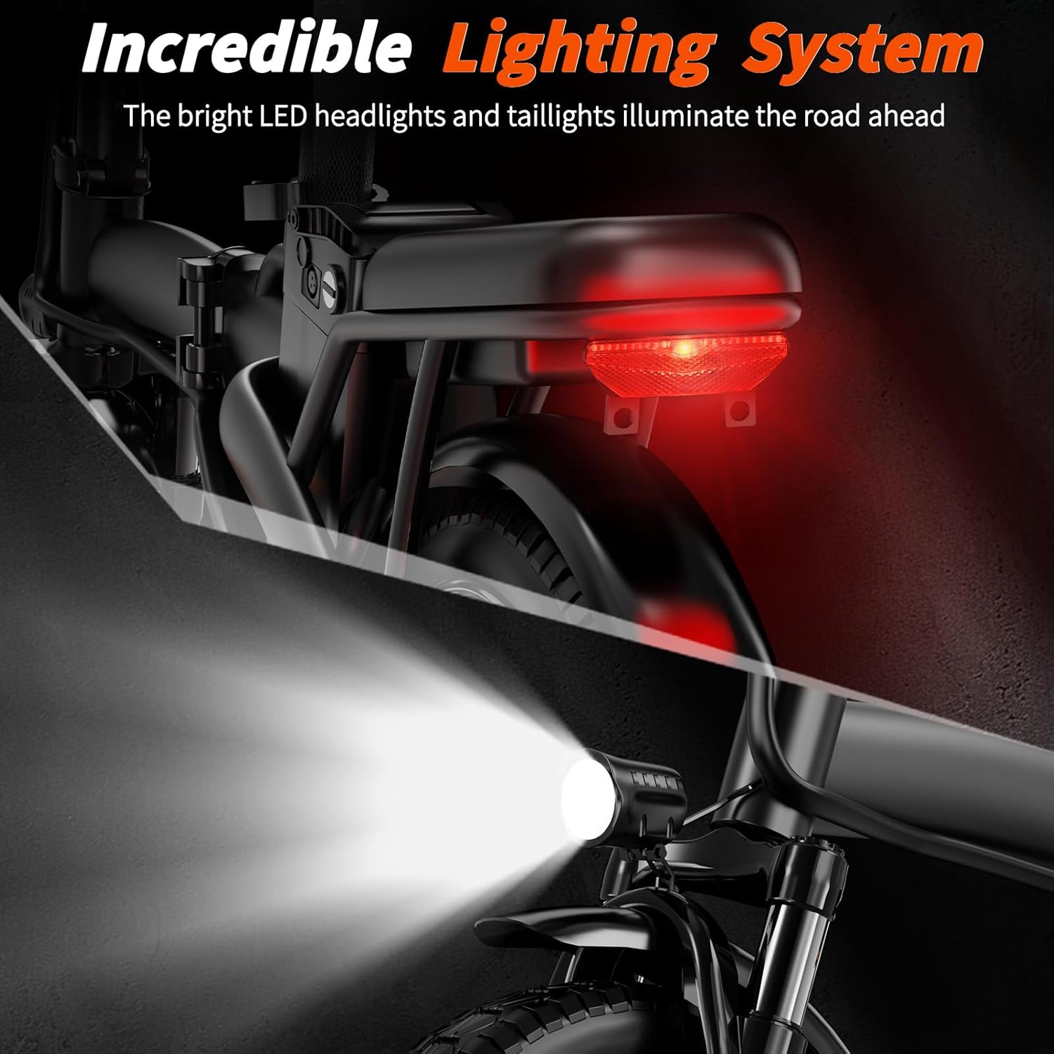 14" Folding Electric Bike for Adults & Teens, Peak 500W Motor, Up to 25 MPH, Long-Range Mini Commuter E-Bike