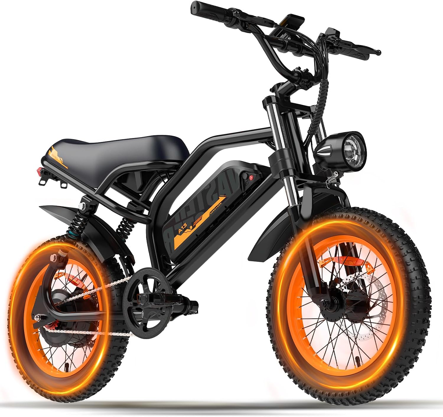 16" Fat Tire Electric Bike for Teens & Adults, 500W Motor, Up to 22 MPH, Up to 45 Mile Range, All-Terrain Electric Mountain Bike