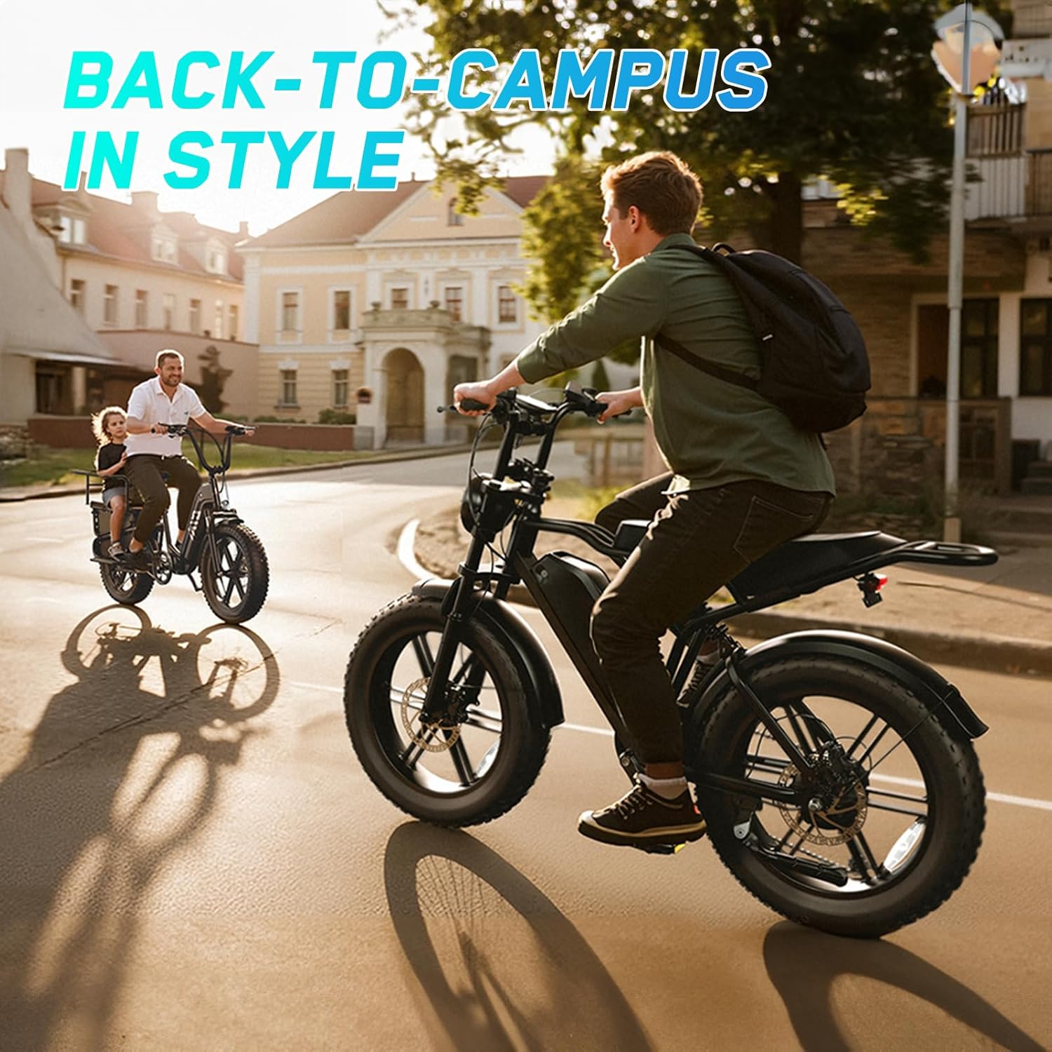 1500W Peak Electric Bike for Adults, 20" Fat Tire E-Bike with Up to 60 Miles Range, Full Suspension, 7-Speed Gear System & Removable Power Pack