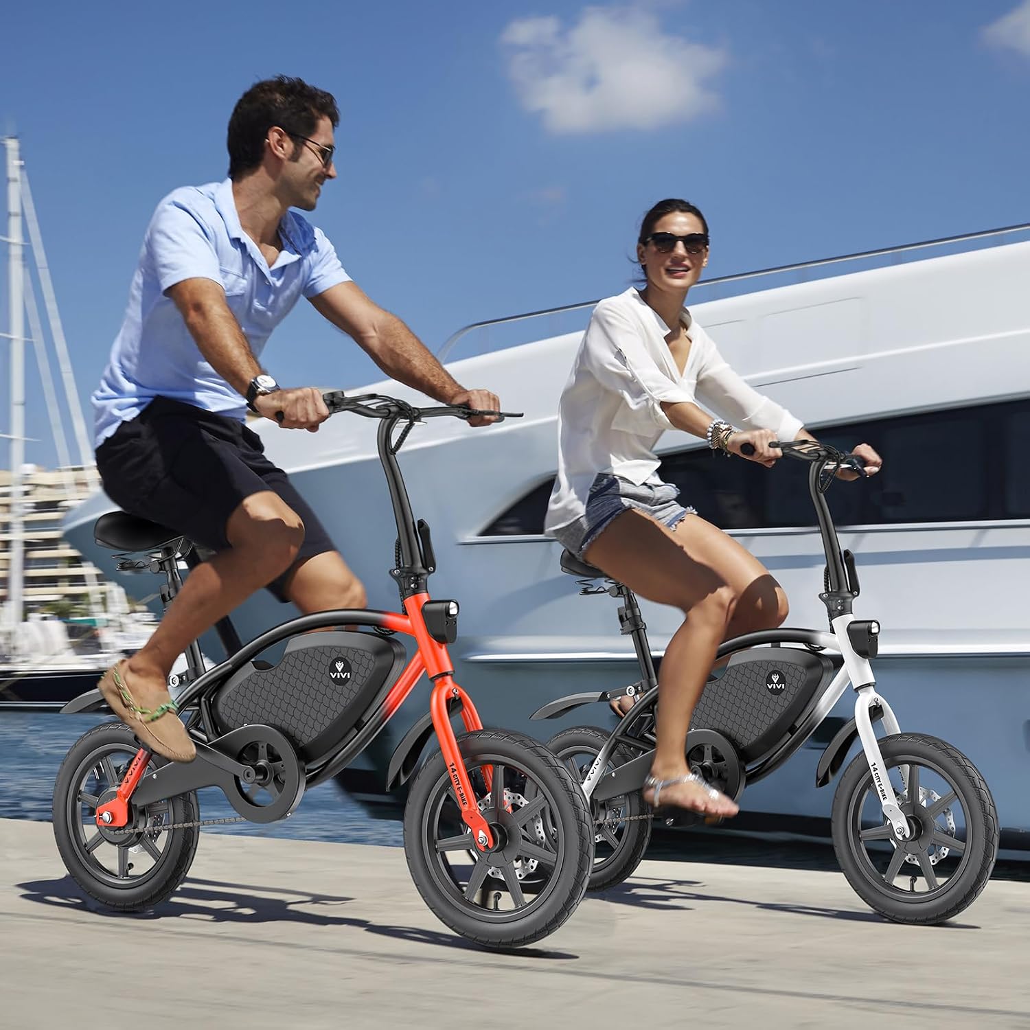 14" Folding Electric Bike for Adults & Teens with 500W Peak Motor, Cruise Control, Up to 20 MPH, 40 Miles Pedal-Assist Range & UL 2849 Certified