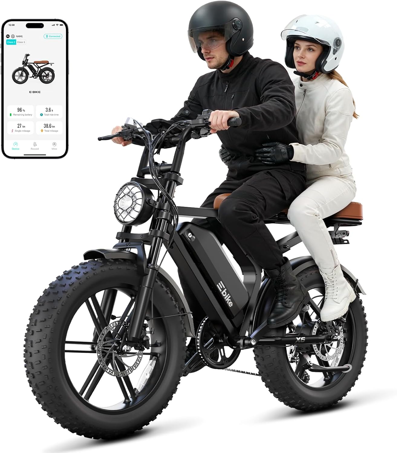 Retro Fat Tire Electric Bike for Adults – Full Suspension E-Bike with App Control, Long Range & All-Terrain Performance