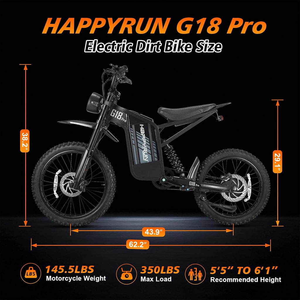 Electric Dirt Bike for Adults, 4500W Peak Motor, Up to 75 Mile Range, Full Suspension, Hydraulic Brakes, 19"/17" Off-Road Tires