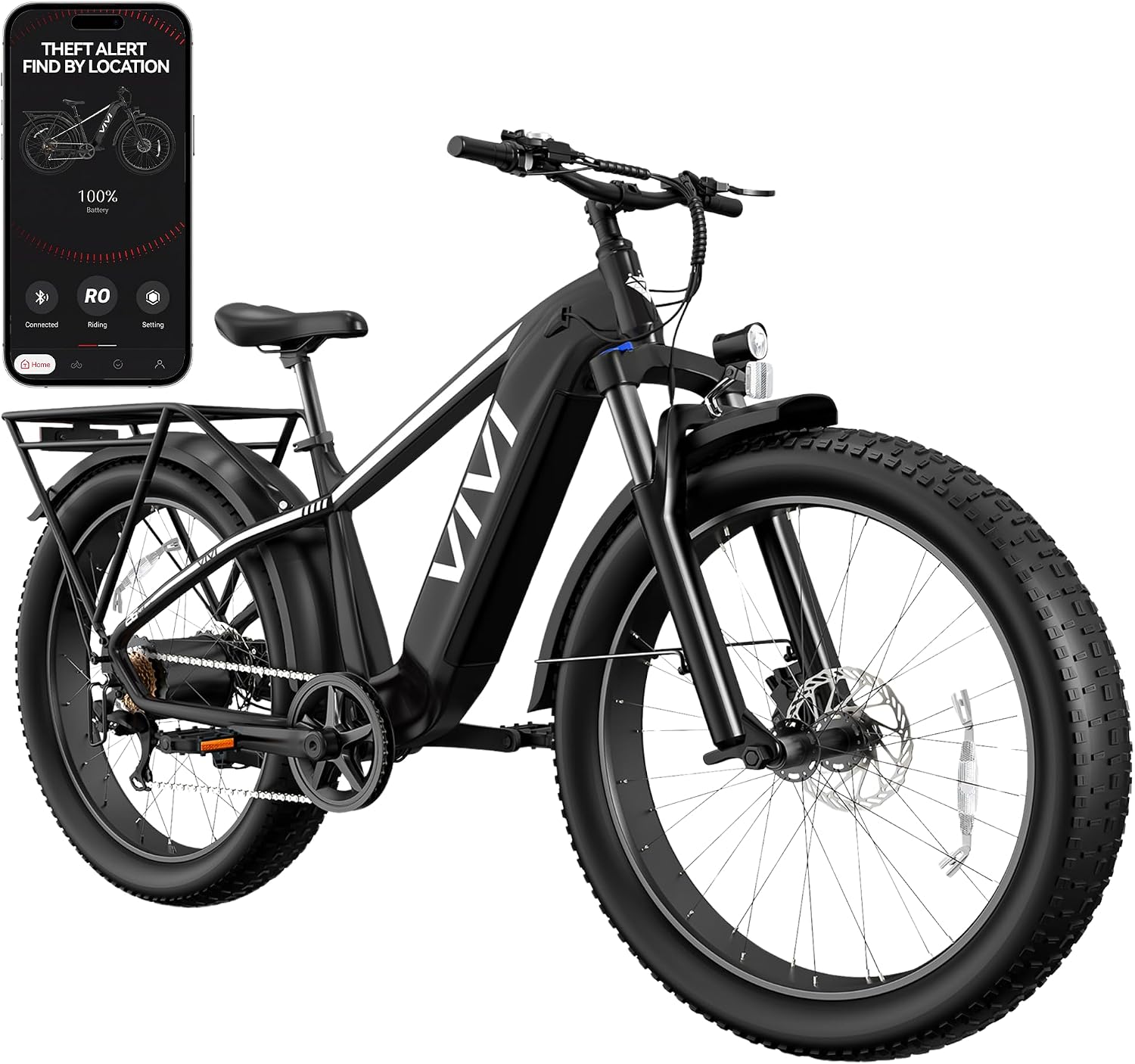 26" Fat Tire Electric Mountain Bike for Adults, Peak 1500W Motor, Up to 25 MPH, All-Terrain E-Bike with Dual Hydraulic Brakes