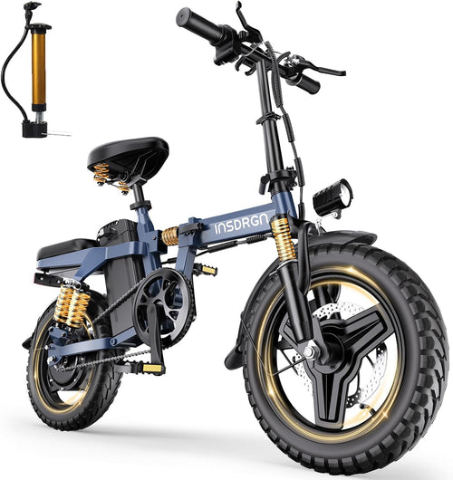 14" Foldable Electric Bike for Adults, 1500W Peak Motor, Up to 20 MPH, 35–62 Mile Range, Compact Commuter E-Bike