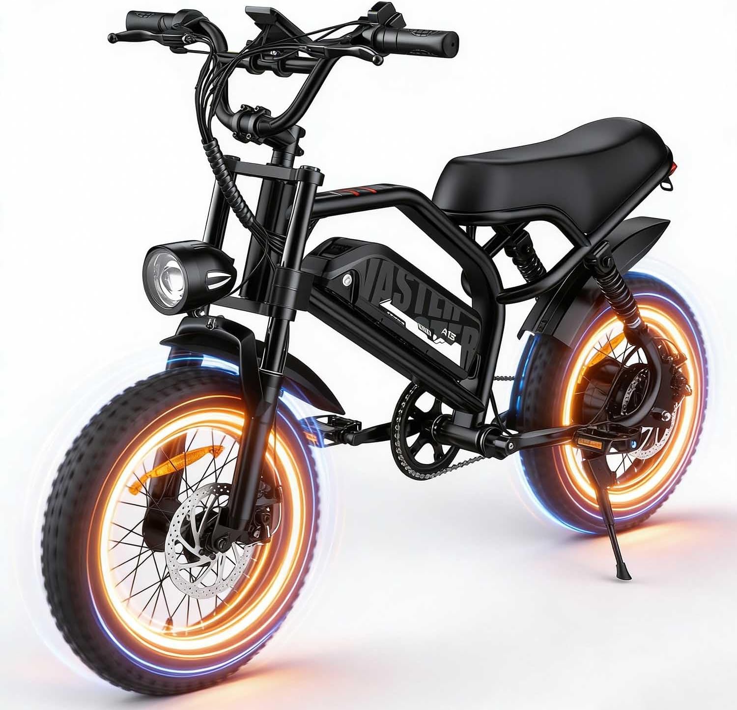 16" Fat Tire Electric Bike for Teens & Adults, 500W Motor, Up to 22 MPH, Up to 45 Mile Range, All-Terrain Electric Mountain Bike