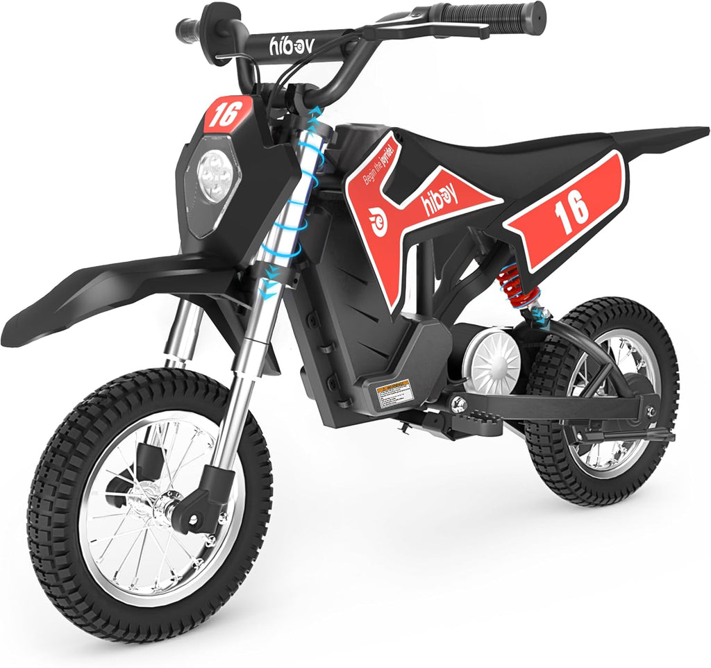 Kids Electric Dirt Bike, 300W Motor, Up to 15.5 MPH, Up to 13.7 Mile Range, 3-Speed Ride-On Motorcycle for Ages 3–10