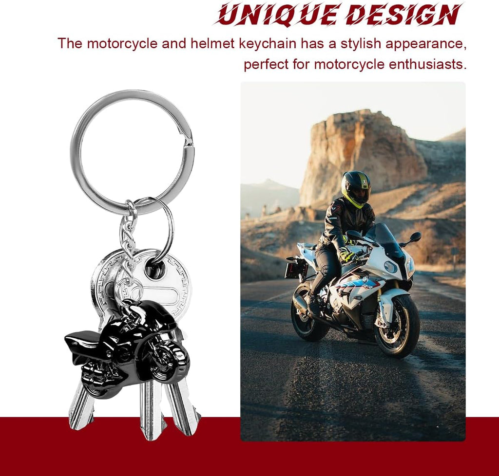 2 PCS Motorcycle Helmet Keychain, Creative Motorcycle Keychain Helmet Key Fob