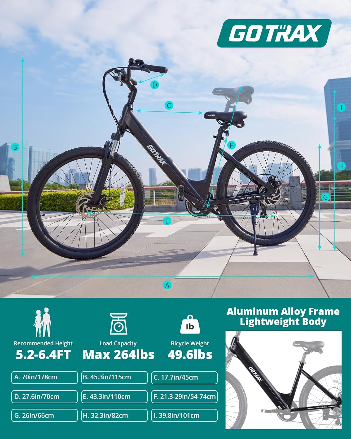 26" Step-Through Electric Bike for Adults – City Commuter E-Bike with Pedal Assist, Front Suspension & 7-Speed Gear System