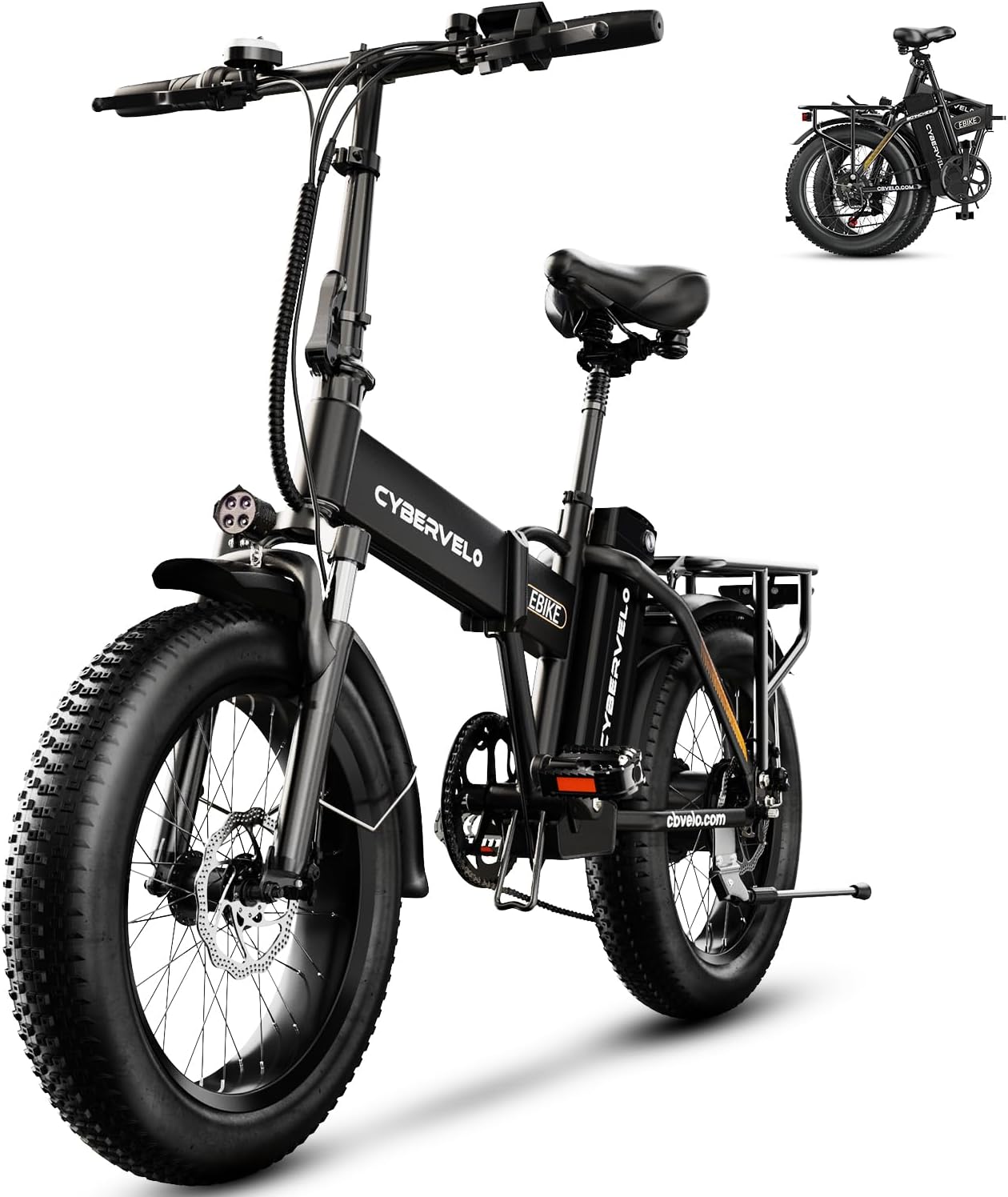 20" Foldable Fat Tire Electric Bike for Adults, Peak 1000W Motor, 7-Speed Commuter E-Bike with Up to 60 Miles Range