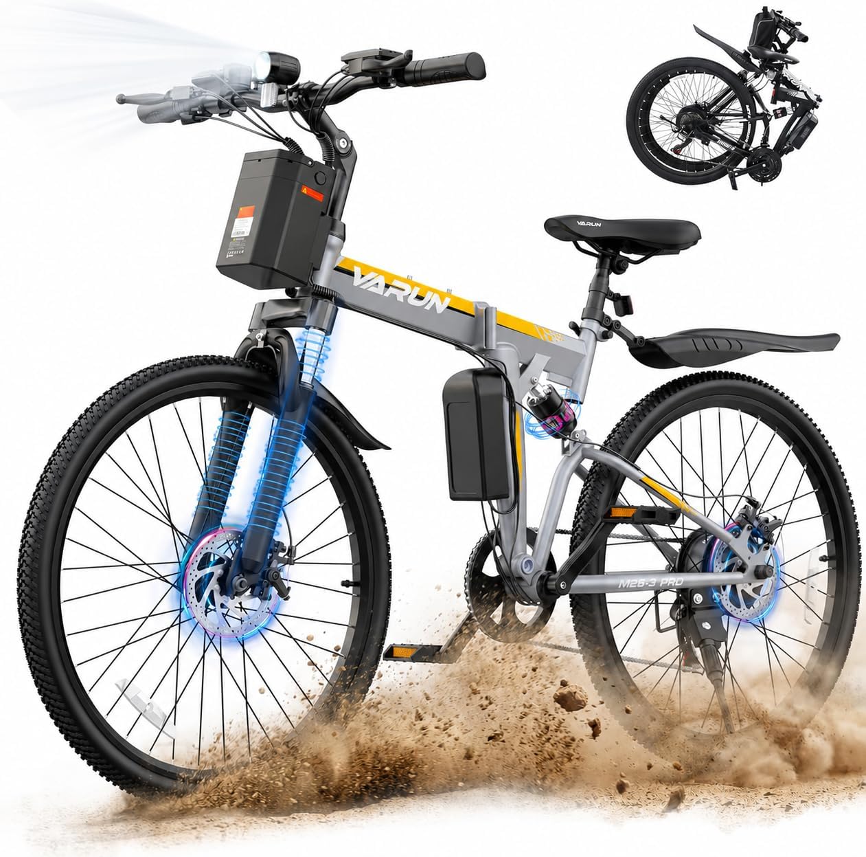 26" Foldable Electric Bike for Adults, Peak 750W Motor, Up to 20 MPH, All-Terrain E-Bike with Full Suspension & Up to 50 Miles Range