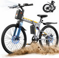 26" Foldable Electric Bike for Adults, Peak 750W Motor, Up to 20 MPH, All-Terrain E-Bike with Full Suspension & Up to 50 Miles Range