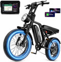 1500W Peak Electric Bike for Adults with Smart Display, 20" Fat Tire E-Bike, Up to 34 MPH & 65 Miles Range, Dual Camera, Full Suspension, All-Terrain Commuter Bicycle