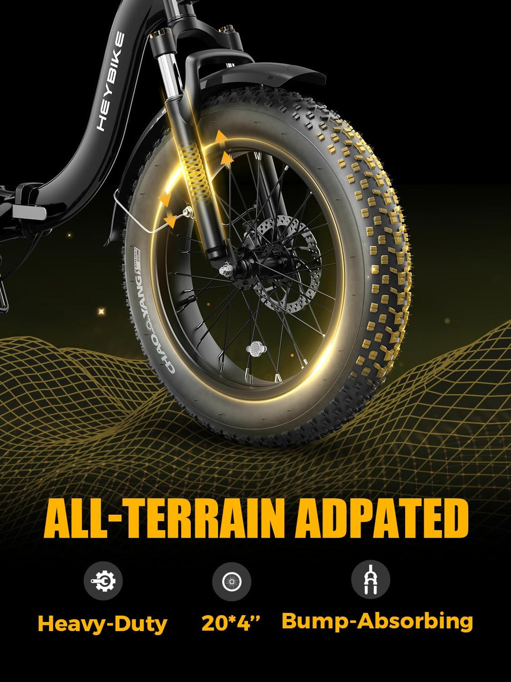 20" Foldable Fat Tire Electric Bike for Adults, Peak 1400W Motor, Up to 28 MPH, Step-Through All-Terrain E-Bike with Up to 65 Miles Range