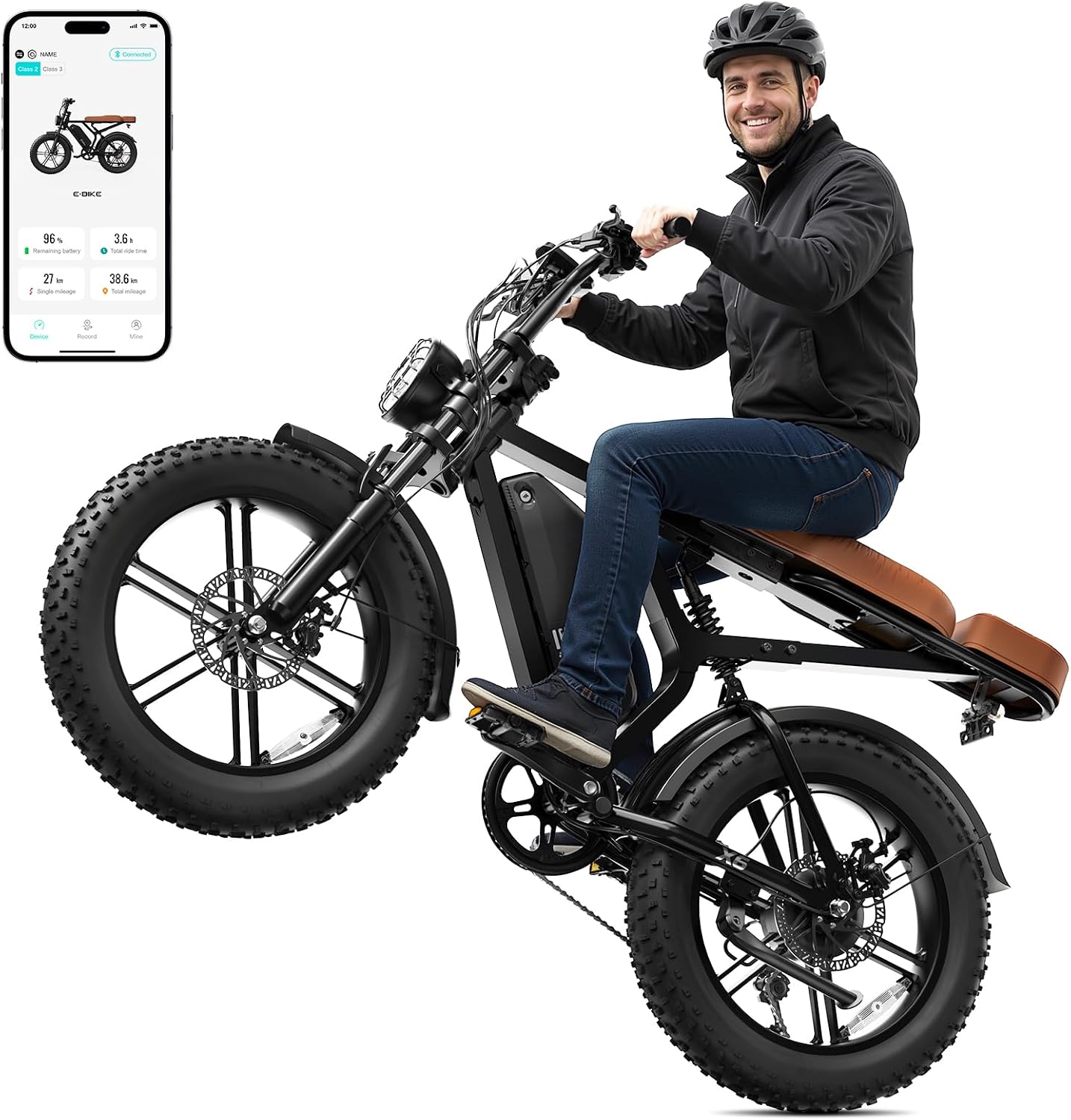 20" × 4.0" Fat Tire Electric Bike for Adults, 1500W Peak Motor, Up to 70–130 Mile Range, 7-Speed All-Terrain Commuter E-Bike
